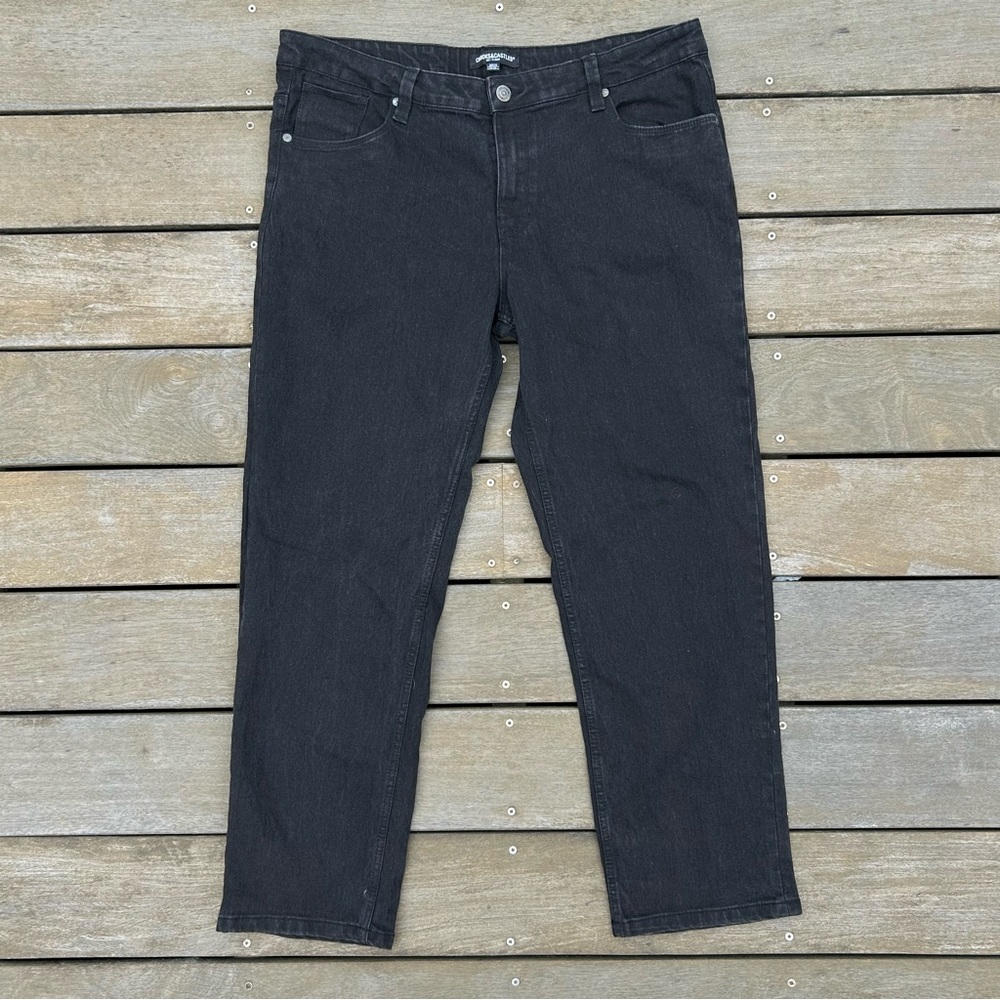 Black Crooks & Castles Denim Streetwear Jeans w/ Embroidered Logo